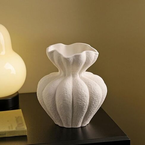 Flower Vase Vase Ornaments Living Room Desktop Home Restaurant Retro Ceramic Dried Flower Vase Vases for Centerpieces(A) in Saudi Arabia