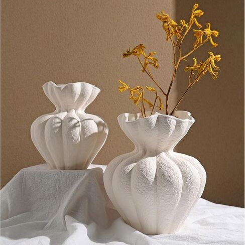 Flower Vase Vase Ornaments Living Room Desktop Home Restaurant Retro Ceramic Dried Flower Vase Vases for Centerpieces(A) in Saudi Arabia