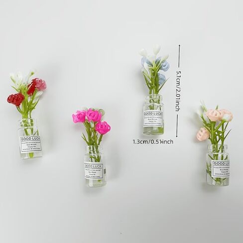 8 Pack Luminous Miniature Flower Vase Flatback Resin Crafts Glow in the Dark Tiny Potted Plant Hair Clip Supply in Kuwait