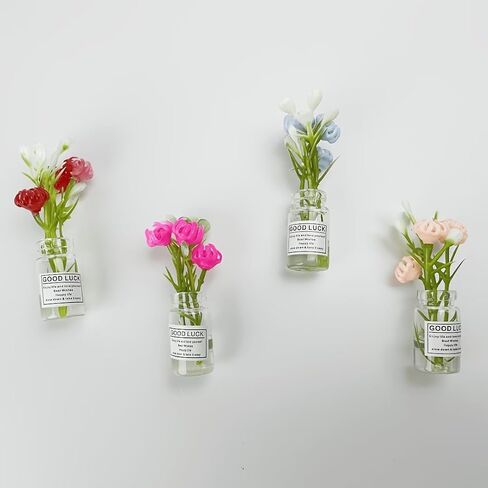 8 Pack Luminous Miniature Flower Vase Flatback Resin Crafts Glow in the Dark Tiny Potted Plant Hair Clip Supply in Kuwait