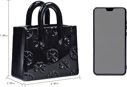 Black Clover vase Storage Box Handbag Shaped Suitable for Home Room Office Decoration Suitable for Pairing with Various Flowers Storing Various Small Items in Saudi Arabia