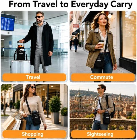 riemot Luggage Cup Holder with Strap, Travel Drink Holder with Phone Pocket, Hands Free Suitcase Drink Carrier Fits Stanley 40oz Cups, Luggage Accessories for Travel Airport Convenience in Saudi Arabia