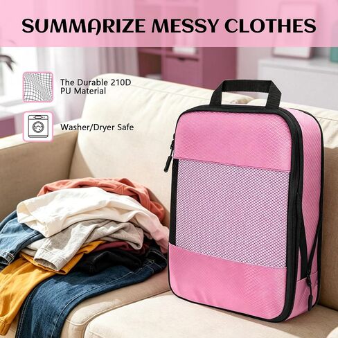 Compression Packing Cubes for Travel Organizer Boxes, Compressible Luggage Cubes Essential Travel Accessories in Kuwait