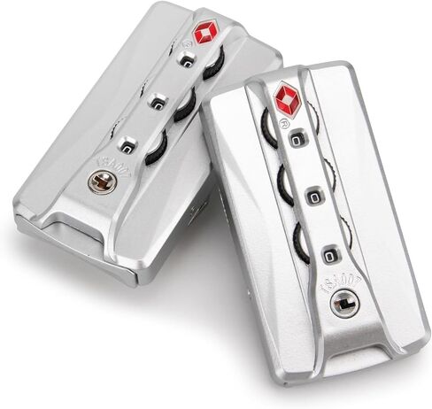 2-Pack TSA Locks for Luggage, Luggage Locks TSA Approved, Small Travel Combination Lock for Luggage Bag Backpack Baggage Suitcase, Silver JS620 in Saudi Arabia