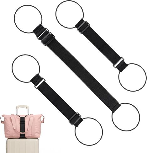 3PCS Elastic Luggage Straps for Suitcases, Strong Adjustable Luggage Connector Travel Strap for Securing Extra Bags, Flexible Bag Fastening Accessories (Rainbow) in Saudi Arabia