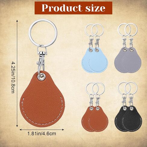 8 Pack Leather Key Fob Holder PU Leather Keychain Key Holder Proximity ID Card Keychain Protector Case Cover for Keychains General Keys Fob for ID Cards Keys in Saudi Arabia