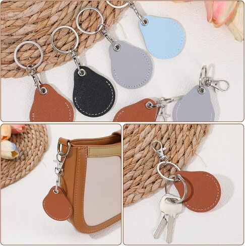 8 Pack Leather Key Fob Holder PU Leather Keychain Key Holder Proximity ID Card Keychain Protector Case Cover for Keychains General Keys Fob for ID Cards Keys in Saudi Arabia