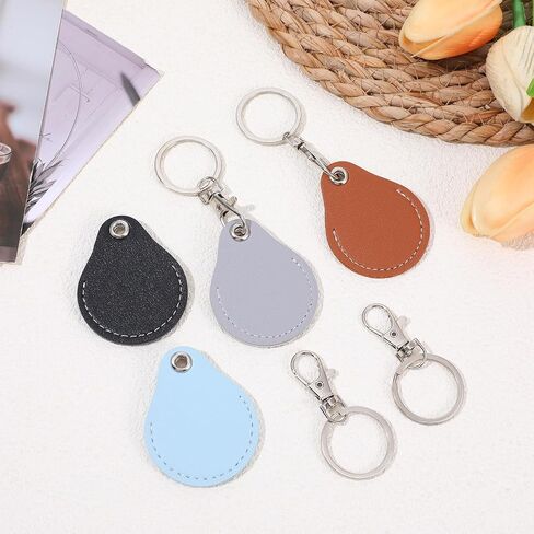 8 Pack Leather Key Fob Holder PU Leather Keychain Key Holder Proximity ID Card Keychain Protector Case Cover for Keychains General Keys Fob for ID Cards Keys in Saudi Arabia