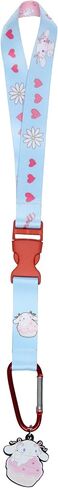 Surreal Entertainment Sanrio Hello Kitty & Friends Cinnamoroll Hearts and Flowers Wrist Strap Lanyard For Keys Wallet with Carabiner 2" Cinnamoroll Rubber Pendant in Kuwait