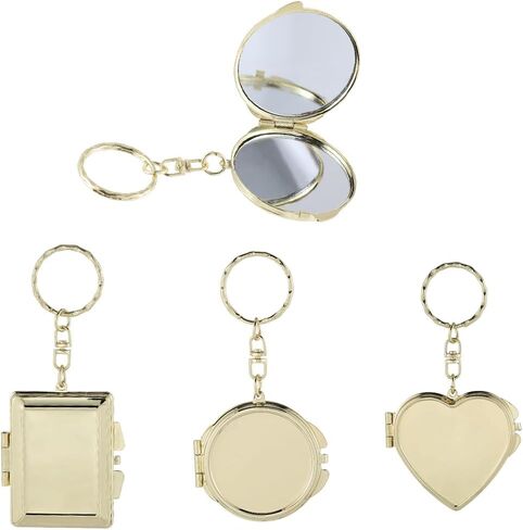 SUNNYCLUE 1 Box 3 Styles Heart Mirror Keychain Mirror Round Key Chains for DIY Handbag Bags Purse Crafts Adult in Saudi Arabia