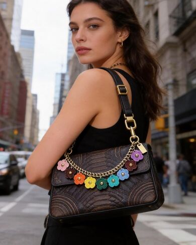 Flower Purse Charm Colorful Metal Keychain Bag Charms for Tote Bags & Handbags Gold Chain Versatile Chain Extender for Wallets in Saudi Arabia