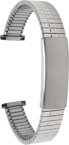 Bandini Stainless Steel Stretch Watch Band, Straight End, Metal Expansion Strap, Adjustable Length - Silver, Gold and Silver/Gold Tone - 12mm, 13mm, 14mm in Saudi Arabia