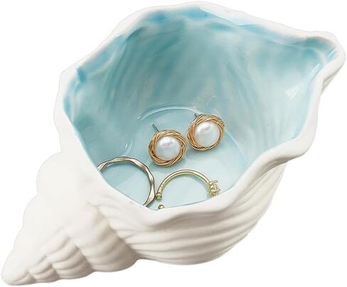 Watercolor Ocean Ring Dish - Ceramic Jewelry Tray Starfish Trinket Dish Coastal Decor Birthday Gifts for Women, Decorative Ring Holder for Mother Daughter Friends Bridesmaid Wedding Gift in Kuwait