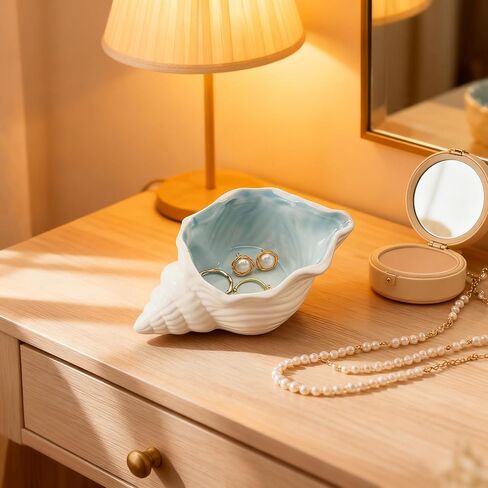 Watercolor Ocean Ring Dish - Ceramic Jewelry Tray Starfish Trinket Dish Coastal Decor Birthday Gifts for Women, Decorative Ring Holder for Mother Daughter Friends Bridesmaid Wedding Gift in Kuwait