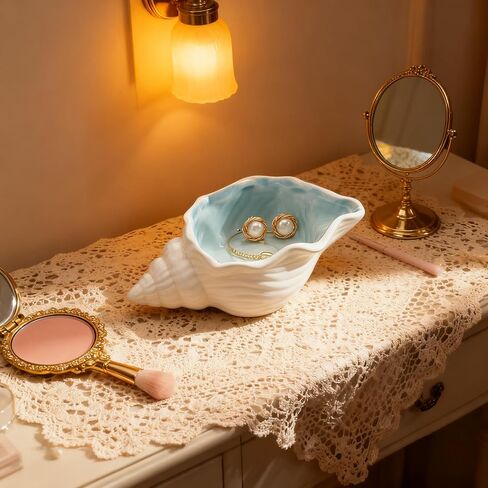 Watercolor Ocean Ring Dish - Ceramic Jewelry Tray Starfish Trinket Dish Coastal Decor Birthday Gifts for Women, Decorative Ring Holder for Mother Daughter Friends Bridesmaid Wedding Gift in Kuwait