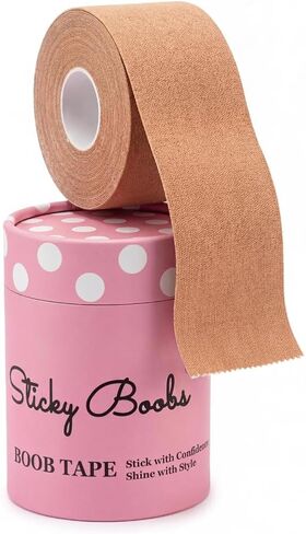 Sticky Boobs Boob Tape – Skin-Safe Invisible Breast Lift Tape for Backless, Strapless & Plunging Outfits – Breathable, Flexible Adhesive Tape for Personalized Bust Support – Invisible Under Clothing in Saudi Arabia