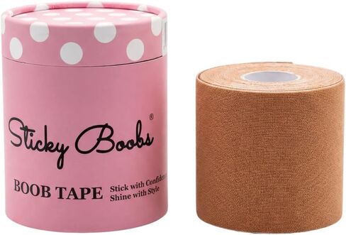 Sticky Boobs Boob Tape – Skin-Safe Invisible Breast Lift Tape for Backless, Strapless & Plunging Outfits – Breathable, Flexible Adhesive Tape for Personalized Bust Support – Invisible Under Clothing in Saudi Arabia