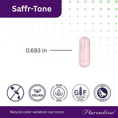 Paradise Herbs Saffr-Tone, Saffron Extract, Active Whole Spectrum Extract, Super Potent, Ultra Pure, Vegan, Non-GMO, Gluten Free, 60 Vegetarian Capsules in Saudi Arabia