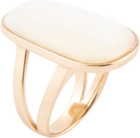 Barse Jewelry High Class White Mother of Pearl Golden Ring in Saudi Arabia