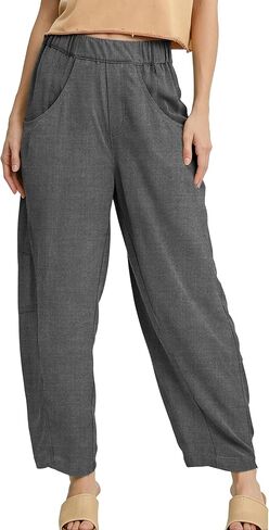 Women’s Barrel Pants High Waisted Wide Leg Baggy Comfy Lounge Trousers for Daily Wear Travel Beach Work in Saudi Arabia