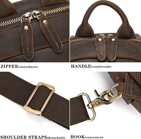 Men’s Vintage Full Grain Leather Sling Bag Crossbody Chest Daypack for Travel/Hiking in Saudi Arabia
