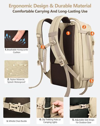 Zurligi Vacuum Seal Travel Backpack with Removable Hip Belt & Vacuum Bag with Pump, Compression Travel Backpack with Vacuum System Expandable 40-60L Carry-On Backpack for Travel Business in Saudi Arabia