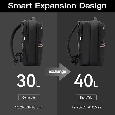BOPai Expandable Travel Backpack for Men Carry On Laptop Backpack With Wet Dry Separation Pocket in Saudi Arabia