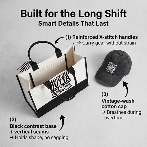TheClover Penalty Box Hockey Fan Set – Canvas Tote Bag & Washed Cotton Cap in Saudi Arabia