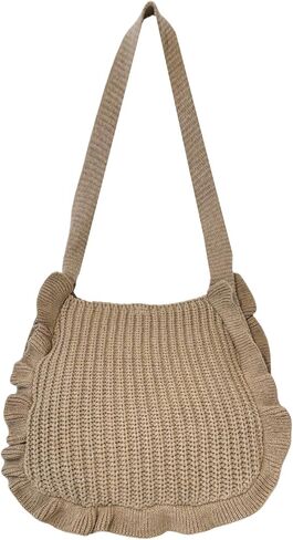 ENBEI Women's Crochet Tote Bag Knit Shoulder bag, Beach Bag, Cute Eco-Friendly Handmade Tote for Shopping, Travel, Daily Use in Saudi Arabia