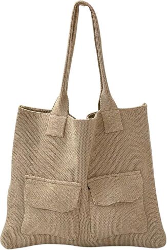 ENBEI Women's Crochet Tote Bag Knit Shoulder bag, Beach Bag, Cute Eco-Friendly Handmade Tote for Shopping, Travel, Daily Use in Saudi Arabia