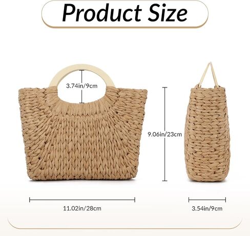 Summer Straw Purse for Women Woven Straw Tote Beach Purse Handbag for Party Vacation in Kuwait