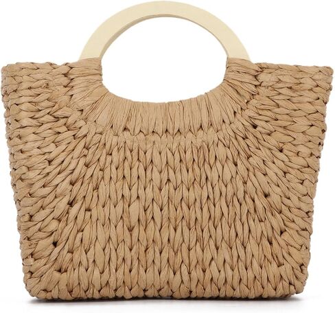 Summer Straw Purse for Women Woven Straw Tote Beach Purse Handbag for Party Vacation in Kuwait