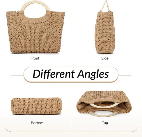 Summer Straw Purse for Women Woven Straw Tote Beach Purse Handbag for Party Vacation in Kuwait