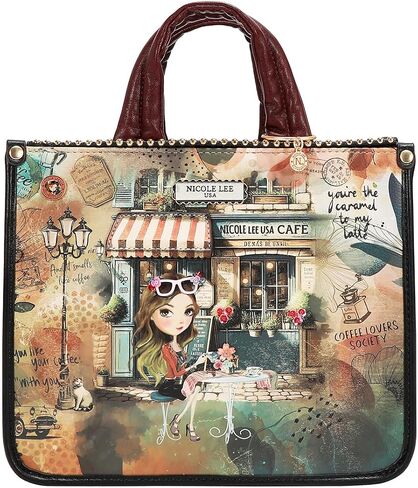 Nicole Lee VIRTUAL FRIEND SMALL TOTE BAG, Front interior slip pocket,Includes adjustable, detachable logo shoulder strap (VIRTUAL FRIEND) in Saudi Arabia