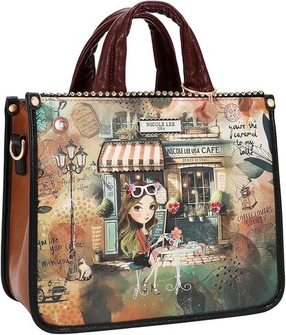 Nicole Lee VIRTUAL FRIEND SMALL TOTE BAG, Front interior slip pocket,Includes adjustable, detachable logo shoulder strap (VIRTUAL FRIEND) in Saudi Arabia