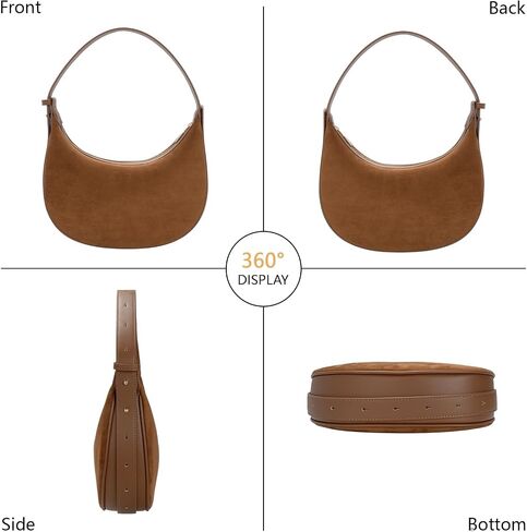 Suede Crossbody Bag for Women Crescent Shoulder Bag Vintage Hobo Handbag Purses Trendy Tote Handbags with Adjustable Strap | Suede Shoulder Bag in Saudi Arabia