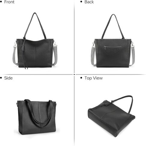 GEMIU Tote Bag For Women Leather Purses For Women With Multiple Pockets Handbags For Work Travel Crossbody Black in Kuwait