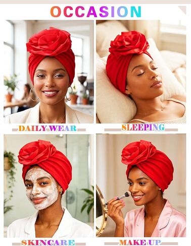 Urieo Gele African Head Wrap Red Pre-Tied Turban for Women in Kuwait