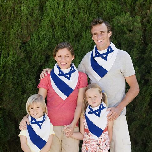 WEITBF 2 Pack Israel Flag Bandana Israeli Scarf Bandanas Headband - 100% Cotton, 22 x 22 inch in Kuwait