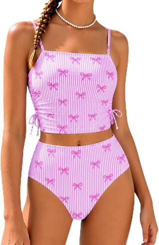 Azmxynol Girls Tankini Swimsuit Two Piece Seashell Print Bathing Suits for Girls Swim for Girls 7-14Y in Saudi Arabia