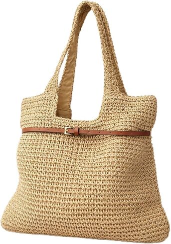 YXILEE Straw Bags For Women Large Travel Straw Totes Bag Woven Summer Handmade Shoulder Bag Handbag in Saudi Arabia
