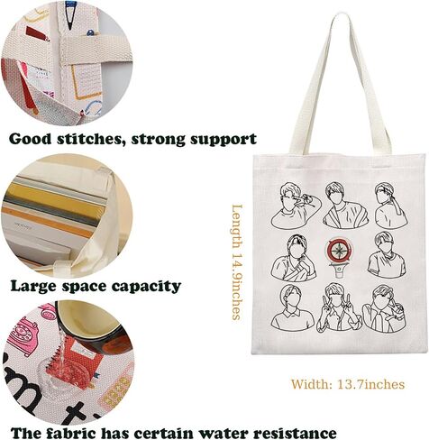 Korean Boy Group Merchandise Tote Bag Music Lovers Shoulder Bag Member Character Gift Album Stray Fans Gift(SKBoyGroupToteS) in Kuwait