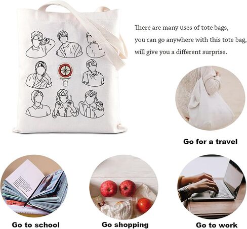 Korean Boy Group Merchandise Tote Bag Music Lovers Shoulder Bag Member Character Gift Album Stray Fans Gift(SKBoyGroupToteS) in Kuwait
