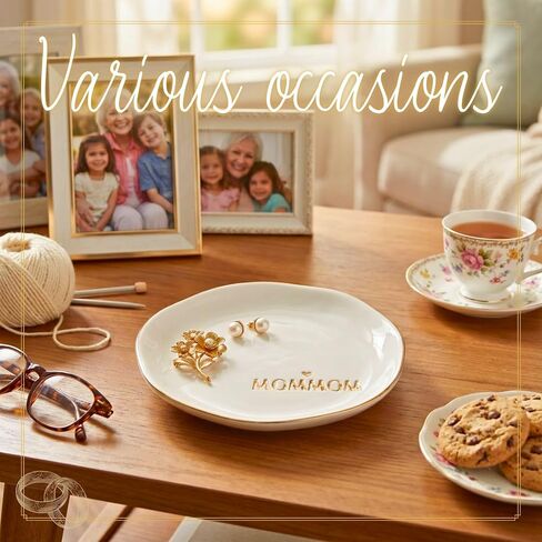 InnoBeta Mommom Gifts for Grandma, Ceramic Jewelry Tray, Decorative Trinket Dish for Rings Earrings Necklaces Bracelet, 4.75" in Saudi Arabia