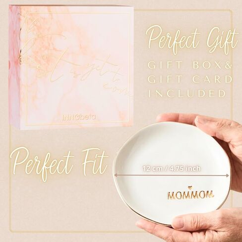 InnoBeta Mommom Gifts for Grandma, Ceramic Jewelry Tray, Decorative Trinket Dish for Rings Earrings Necklaces Bracelet, 4.75" in Saudi Arabia