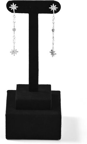 Microfiber T-Bar Earring Display Stand Compact Jewelry Earrings Holder for Jewelry Stores, Exhibits(Beige) in Saudi Arabia