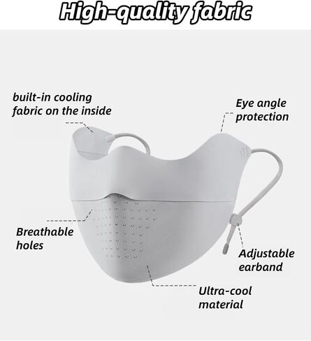 Sunblock Face Mask for Women Yarn-level UV protection UPF50+ Face Cover Canthus Protective Washable Reuseable in Saudi Arabia