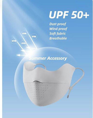 Sunblock Face Mask for Women Yarn-level UV protection UPF50+ Face Cover Canthus Protective Washable Reuseable in Saudi Arabia