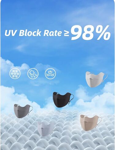Sunblock Face Mask for Women Yarn-level UV protection UPF50+ Face Cover Canthus Protective Washable Reuseable in Saudi Arabia