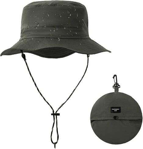 Waterproof Bucket Hat for Women Men Lightweight Sun Hat UV Protection Wide Brim Packable Rain Hats Summer Safari Hat in Kuwait